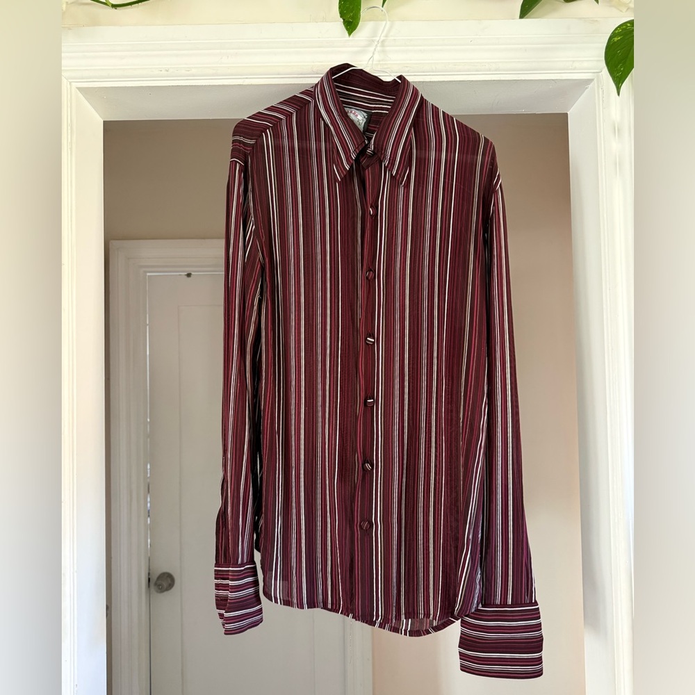 Vintage handmade purple stripe blouse top